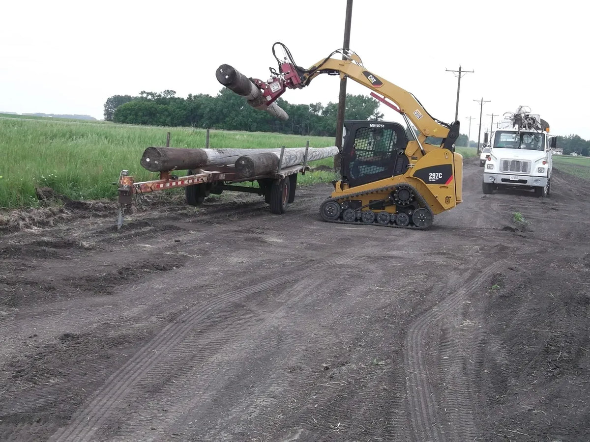 Ez Spot Ur Attachment Heavy Duty Pole Setter | Model EZ-HD08 | Jaw Opening 21" | 20–30 GPM | 3–5 Tons | For Skid Steer, Compact Track Loaders, Wheel Loaders, Excavators, Mini Excavators, Telehandlers & Backhoes