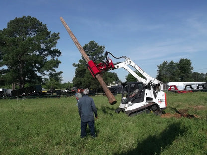 Ez Spot Ur Attachment Heavy Duty Pole Setter | Model EZ-HD08 | Jaw Opening 21" | 20–30 GPM | 3–5 Tons | For Skid Steer, Compact Track Loaders, Wheel Loaders, Excavators, Mini Excavators, Telehandlers & Backhoes