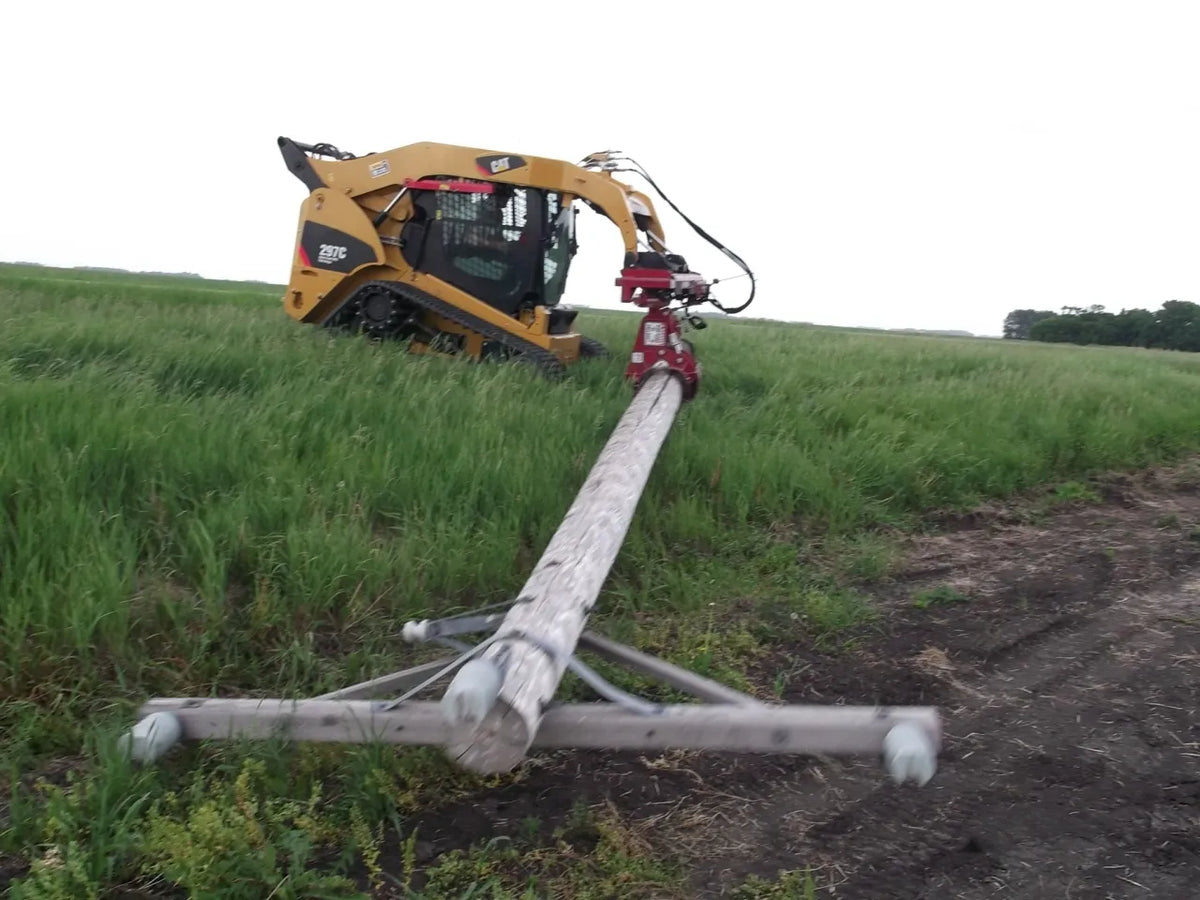 Ez Spot Ur Attachment Heavy Duty Pole Setter | Model EZ-HD08 | Jaw Opening 21" | 20–30 GPM | 3–5 Tons | For Skid Steer, Compact Track Loaders, Wheel Loaders, Excavators, Mini Excavators, Telehandlers & Backhoes