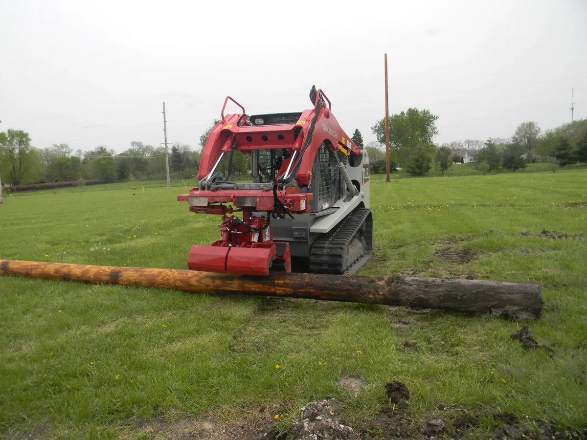 Ez Spot Ur Attachment Heavy Duty Pole Setter | Model EZ-HD08 | Jaw Opening 21" | 20–30 GPM | 3–5 Tons | For Skid Steer, Compact Track Loaders, Wheel Loaders, Excavators, Mini Excavators, Telehandlers & Backhoes