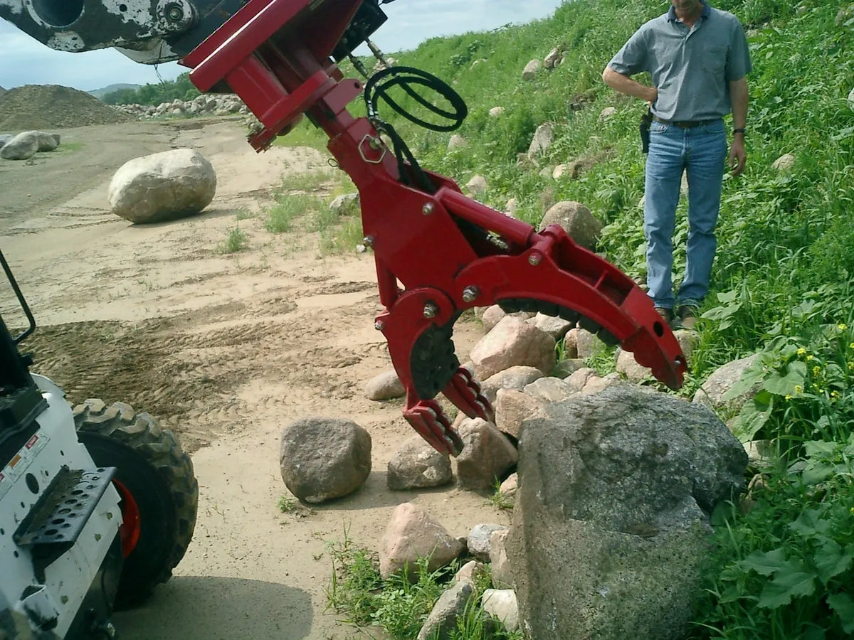 Ez Spot UR Attachment 3 Finger Rock & Tree Hand | Model EZ-0010 | 20–30 GPM | 3–5 Tons | For Skid Steer, Compact Track Loaders, Wheel Loaders, Excavators, Mini Excavators, Telehandlers & Backhoes