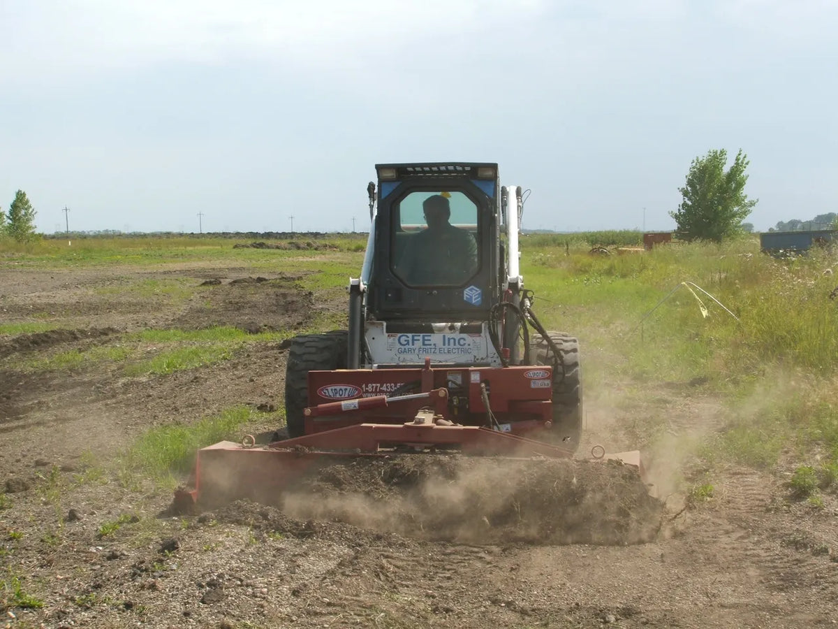 EZ Spot UR Attachment Six Way Grader Blade | Model EZ-0060 | Width 104"–108" | 20–30 GPM | 3–5 Tons | For Skid Steer, Compact Track Loaders, Wheel Loaders, Excavators, Mini Excavators, Telehandlers & Backhoes