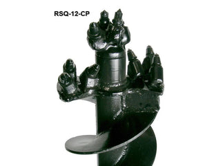 Lowe | Rock Auger Bit | RSQ Series | SQ, SP & CP Tooth Styles | Sizes 6" To 36" | 50" Length | 2" HEX & 2-9/16" Round Drive | For Skid Steer Auger Attachment