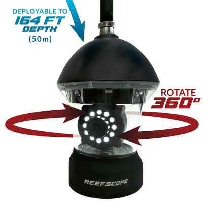Reef Scope Deployable Underwater Camera | Model Scout 360 | 50m Cable | 360° Panning | For Anglers, Marine Techs & Boaters