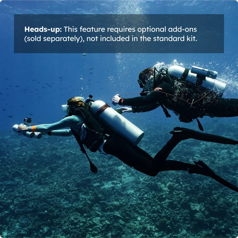 Lefeet Underwater Scooter | Model P1 Lite | Length 10.71" | Thrust 8 kgf | Depth 60m | For Scuba & SUP
