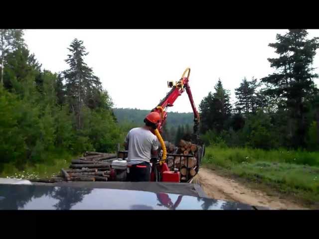 Woody Equipment 12′ Forestry Trailer Model 12-86 with Gooseneck Log Loader Model 150-HD | Pull Type | For Tractors