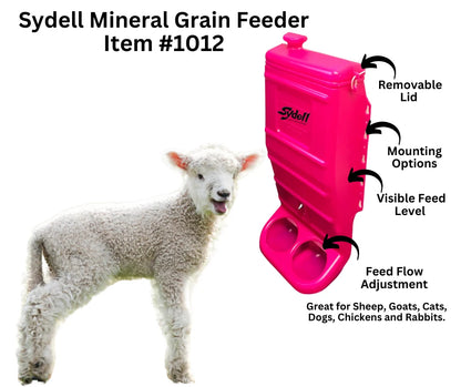 Sydell Pink Poly Mineral & Grain Feeder | #1012 | Capacity 25 lb | For Sheep, Goats & Small Livestock