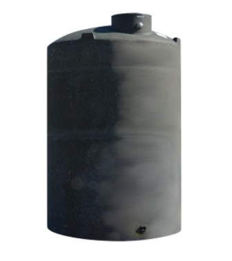 Norwesco 5000 Gallon Plastic Vertical Liquid Storage Tank in Black no Fitting