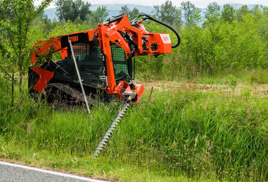 Eterra Attachments Sickle Bar Mower | 7 ft & 9 ft Models | 84"-108" Cutting Width | 15-20 GPM | Dual-Action Cutting | For Skid Steers