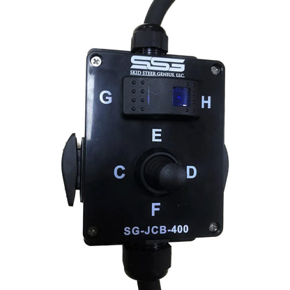 Skid Steer Genius Attachment Control Box 10 | Model SG-JCB-400-PK | 10-Function Joystick | 8 To 30+ GPM | For Skid Steer
