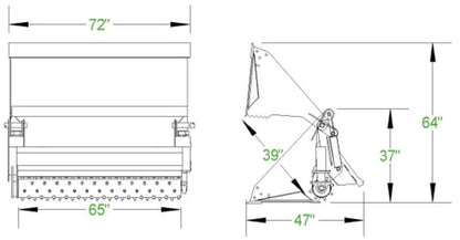 McLaren Industries Power Rake Bucket | Model 60X833X66 To 60X833X84 | Width 66" To 84" | 15 To 25 GPM | For Skid Steer