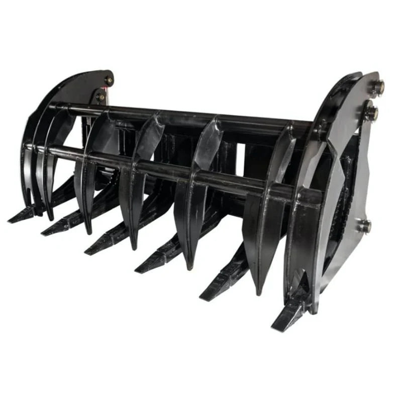 McLaren Industries Rake Grapple Severe Duty | Model 60X100X68, 60X100X76 & 60X100X86 | Width 68" To 86" | 15 To 25 GPM | For Skid Steer