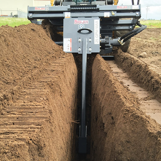 Virnig V50 Trencher | Models TCH36, TCH48 & TCH60 | Dig Depths 36" To 60" | Hydraulic Flow 15-25 GPM | For Skid Steer