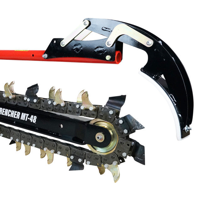 Eterra Attachments Trencher | 4-Foot Model | 6" or 8" Chain Width | 15-20 GPM Flow | For Skid Steer