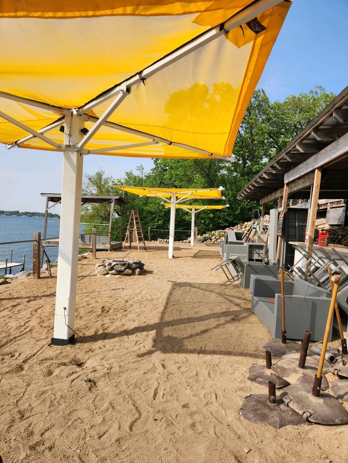 Mohr Shade Drop Shade | Size 10' x 10' | Adjustable Height | Wind-Resistant | For Outdoor Shade Structure