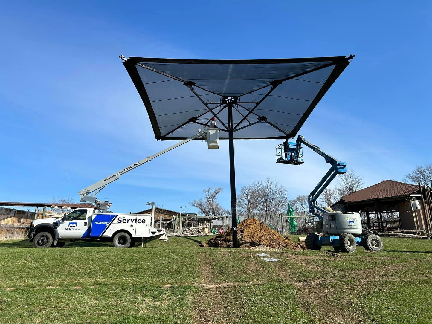 Mohr Shade Drop Shade | Size 10' x 10' | Adjustable Height | Wind-Resistant | For Outdoor Shade Structure