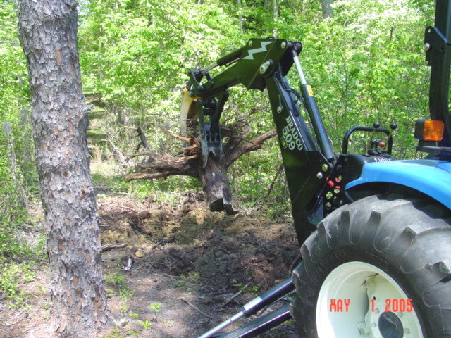 IS ATTACHMENT AR400 STEEL TREE STUMPER AND RAKE FOR 650 LBS SMALL/MINI EXCAVATOR