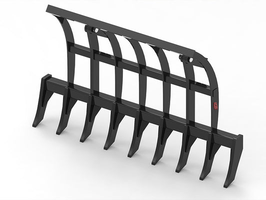 SOLESBEE'S 8' TO 11' FT WIDTH PIN-ON DOZER RAKES WITH BRUSH GUARD FOR DOZER