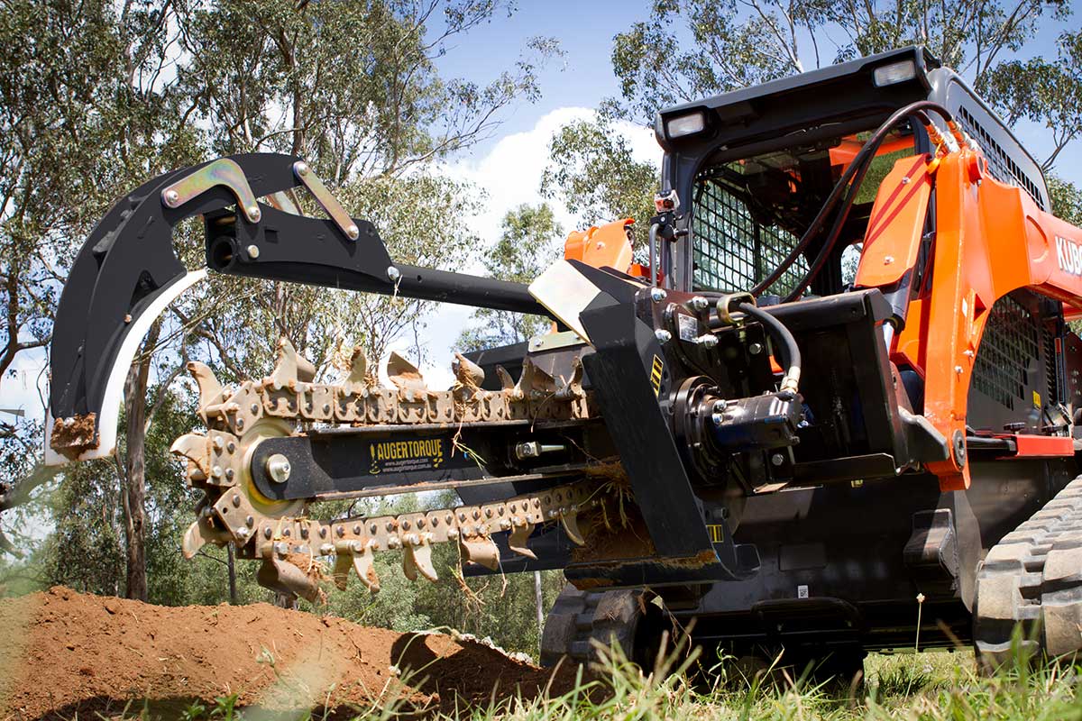 Auger Torque XHD-48 Skid Steer Trencher | Heavy-Duty, Adjustable Depth, Multi-Teeth Options  For Skid Steer