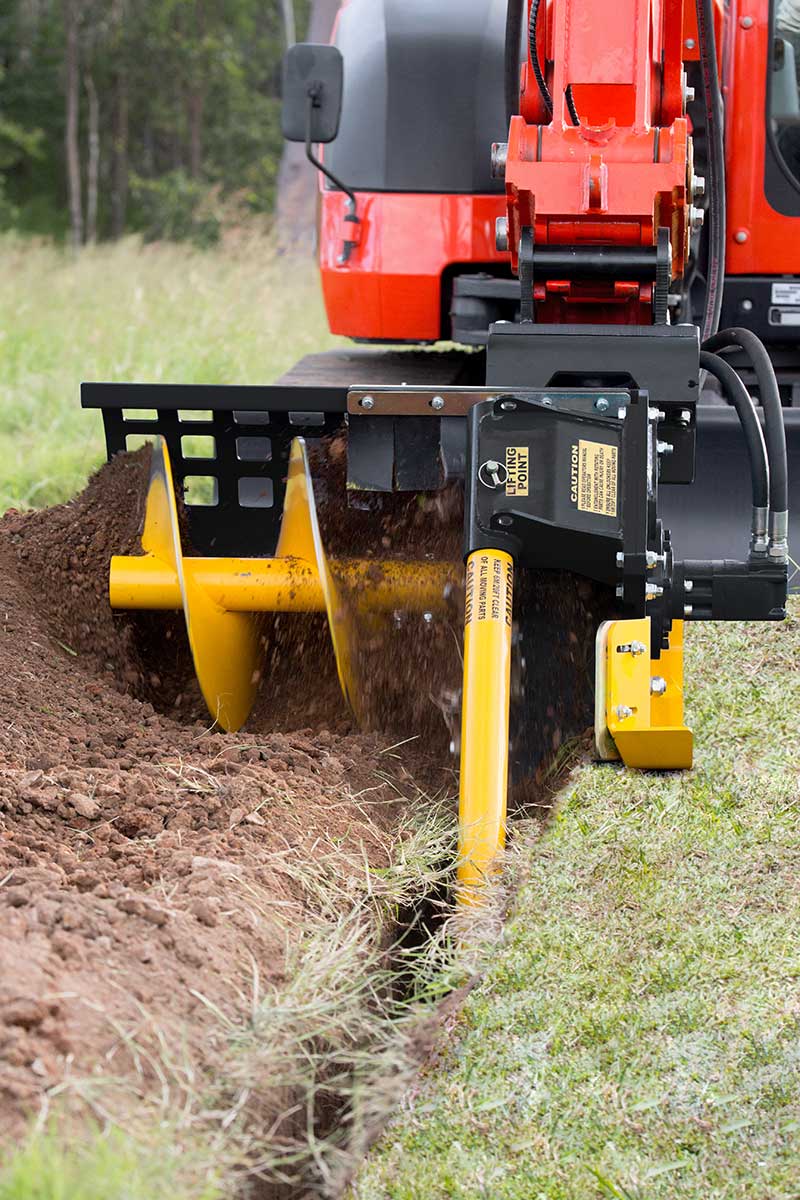 Auger Torque MT-48 Skid Steer Trenchers Adjustable Depth-Multiple Teeth Options For Skid Steer