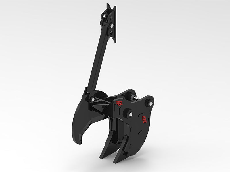 SOLESBEE'S WOOD SHEAR WITH HYDRAULICALLY CONTROLLED CUTTING JAWS FOR EXCAVATOR