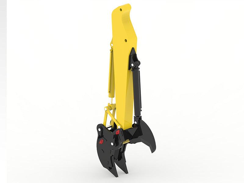 SOLESBEE'S WOOD SHEAR WITH HYDRAULICALLY CONTROLLED CUTTING JAWS FOR EXCAVATOR