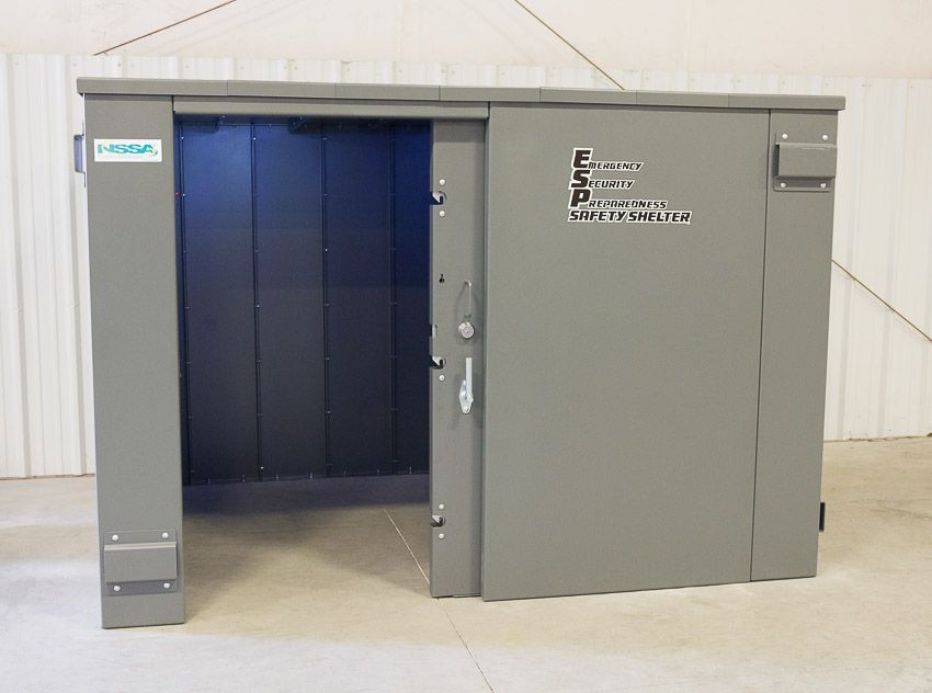 Swisher ESP Wheelchair Accessible Safety Shelter | Model SR114X84G | 117" External Length | EF5 Tornado Protection | Up to 20-Person Capacity | FEMA & NSSA Certified Safe Room