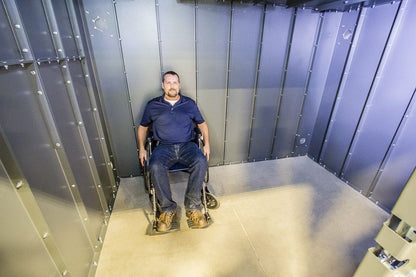 Swisher ESP Wheelchair Accessible Safety Shelter | Model SR114X84G | 117" External Length | EF5 Tornado Protection | Up to 20-Person Capacity | FEMA & NSSA Certified Safe Room