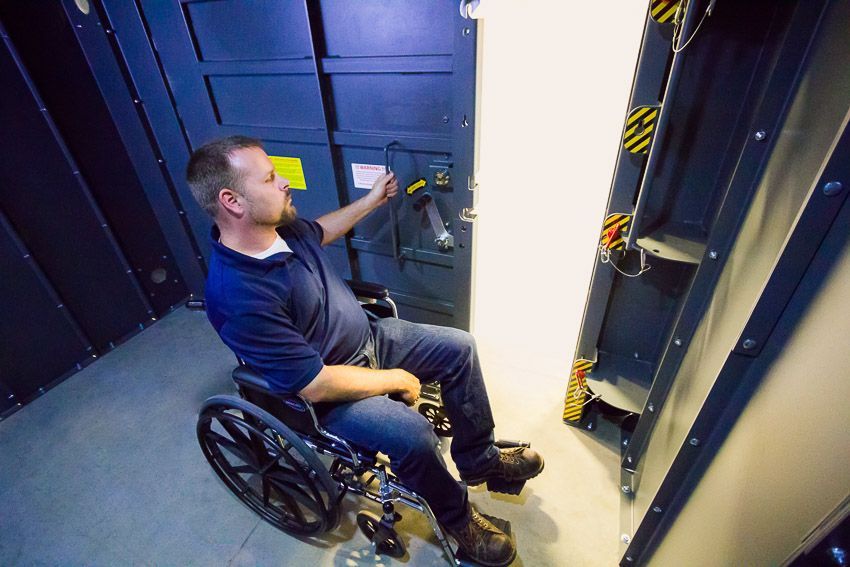 Swisher ESP Wheelchair Accessible Safety Shelter | Model SR114X84G | 117" External Length | EF5 Tornado Protection | Up to 20-Person Capacity | FEMA & NSSA Certified Safe Room