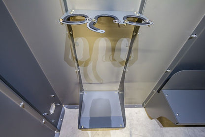 Swisher ESP Safety Shelter Accessories | Large & Small Shelves + Bench + Deluxe & Standard Gun Racks | Bolt-On Steel Construction | Customizable Placement | For All Swisher ESP Shelters