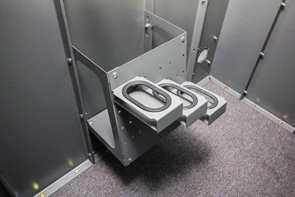 Swisher ESP Safety Shelter Accessories | Large & Small Shelves + Bench + Deluxe & Standard Gun Racks | Bolt-On Steel Construction | Customizable Placement | For All Swisher ESP Shelters