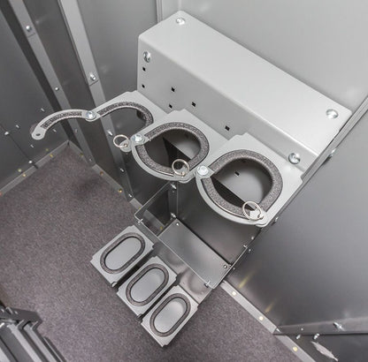 Swisher ESP Safety Shelter Accessories | Large & Small Shelves + Bench + Deluxe & Standard Gun Racks | Bolt-On Steel Construction | Customizable Placement | For All Swisher ESP Shelters