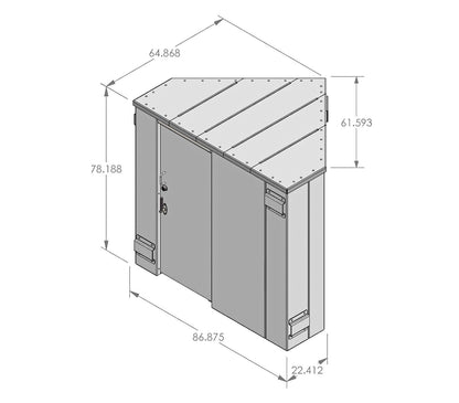 Swisher ESP Corner Safety Shelter | Model SRCS84X62G | 84" External Length | EF5 Tornado-Grade Steel Safe Room | Up to 6-Person Capacity | Indoor Installation Security Shelter