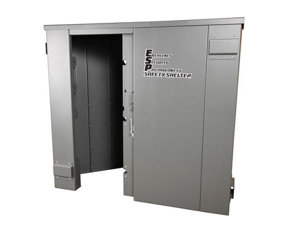 Swisher ESP Corner Safety Shelter | Model SRCS84X62G | 84" External Length | EF5 Tornado-Grade Steel Safe Room | Up to 6-Person Capacity | Indoor Installation Security Shelter