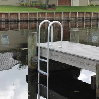 CM Marine Big Foot Lift Ladder | Model LD3BFLF To LD6BFLF | Width 3–6 Step | TIG‑Welded Marine Aluminum | For Universal Dock & Seawall