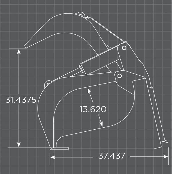 Loflin Fabrication | Standard Duty Grapple Bucket with Bolt-On Edge | 60–84" Widths | For Skid Steers