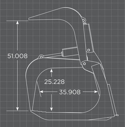 Loflin Fabrication | Compact Tractor Root Grapple | 54″ To 72" Width | 2" x 8" AG Cylinders | Horsepower 25 To 50 HP | For Tractors
