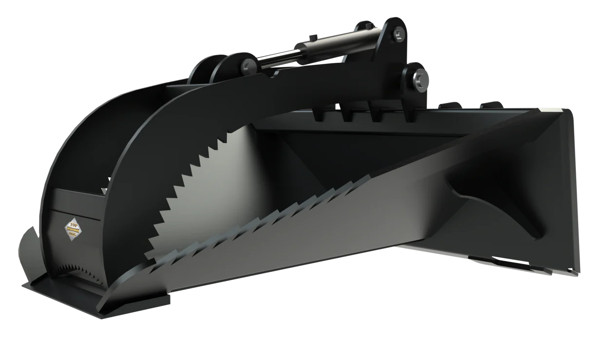 Top Dog Attachments Stump Bucket W\Grapple | Width 45.30" | Ideal for Stump and Debris Removal | For Skid Steer
