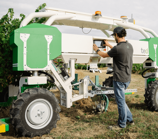 Naio Technologies Ted Vineyard Robot | Precision Mechanical Weeding | 100% Electric | Up to 5ha/day | GPS RTK Navigation