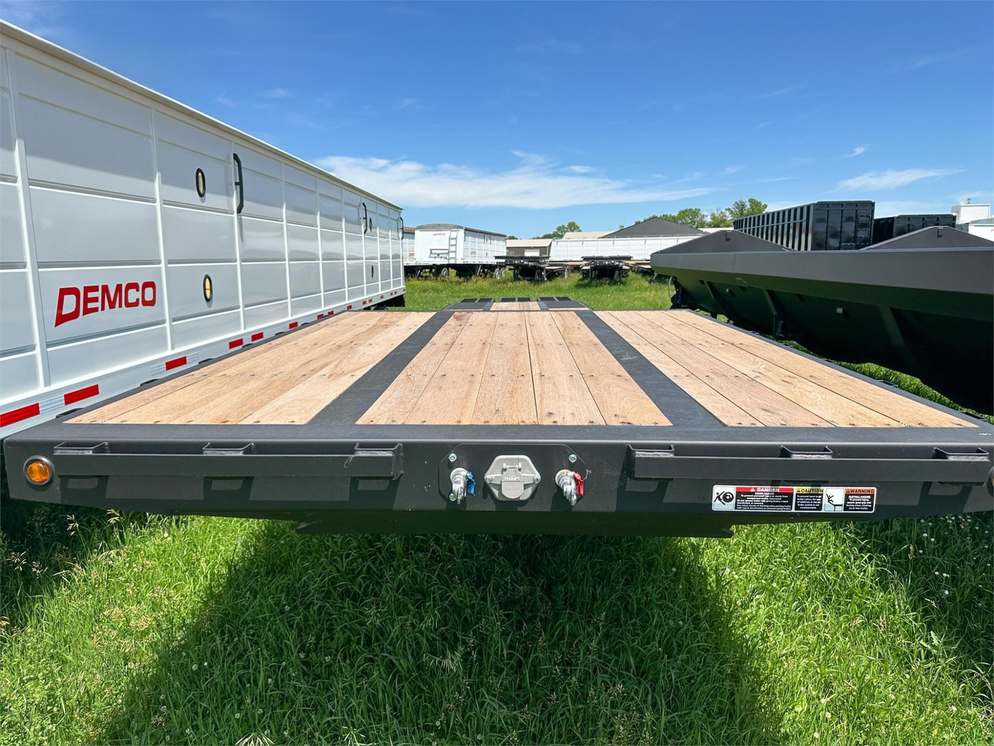 Demco Tandem Axle Drop Deck Trailers + 5' Beaver Tail with Twin Ramps | Model DD40-5 & DD45-5 | Length 40ft To 45ft | For Tractors