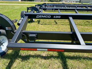 Demco | Heavy Duty Combine Header Transport Trailer | Model HT42HD | Length 52’6” | GVW 20,000 lbs | Tire Size 235/80 R16 | Horsepower 150-400 HP | For Tractor