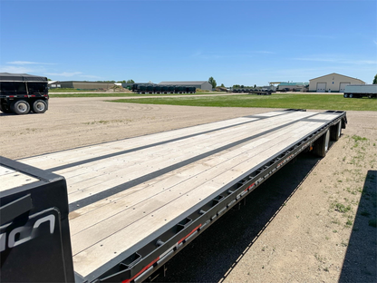 Demco Tandem Axle Drop Deck Trailers + 5' Beaver Tail with Twin Ramps | Model DD43-5 & DD48-5 | Length 43ft To 48ft | For Tractors