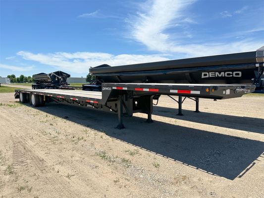 Demco Tandem Axle Drop Deck Trailers + 5' Beaver Tail with Twin Ramps | Model DD43-5 & DD48-5 | Length 43ft To 48ft | For Tractors