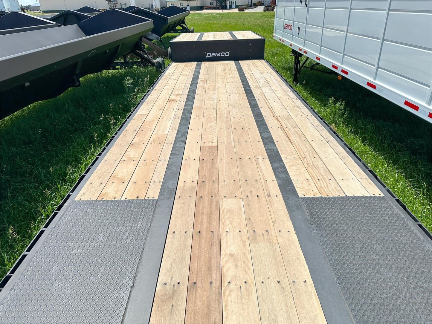 Demco Tandem Axle Drop Deck Trailers + 5' Beaver Tail with Twin Ramps | Model DD40-5 & DD45-5 | Length 40ft To 45ft | For Tractors