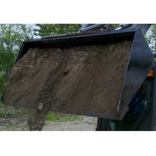 Top Dog Attachments Dirt Bucket | Width 60"-84" | Weight 440-560 lbs | Oil Flow Range 15-25 GPM | For Skid Steer