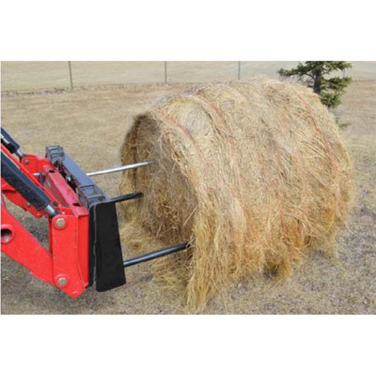 Top Dog Attachments Double Bale Spear (ONE ROUND 2 TINES) | Width 46" | Weight 265 lbs | Max Lift Capacity 3,000 lbs | For Skid Steer