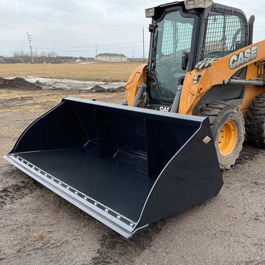 Top Dog Attachments Grain Bucket | Width 72"-96" | Oil Flow Range 15-25 GPM | For Skid Steer