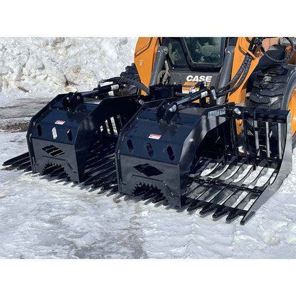 Top Dog Attachments HD Brush Bucket with Grapple | Width 68" to 82" | Weight 937 to 1065 lbs | Oil Flow Range 15 to 25 GPM | For Skid Steer
