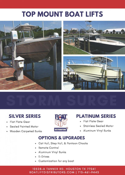 Boat Lift Distributors SS 10,000 LB Top Mount Boat Lift | Storm Surge | Wireless Remote