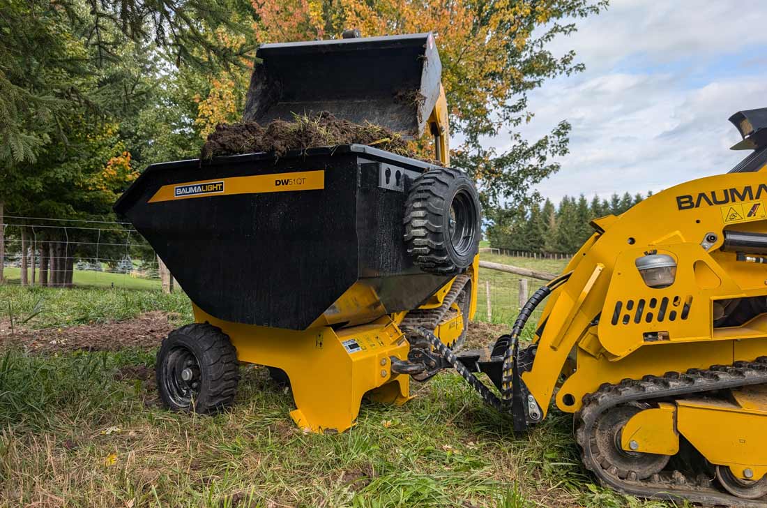 Baumalight Trailer Dumper | Model DW51QT | Width 35.5" | 5-10 GPM | For Mini Skid Steers